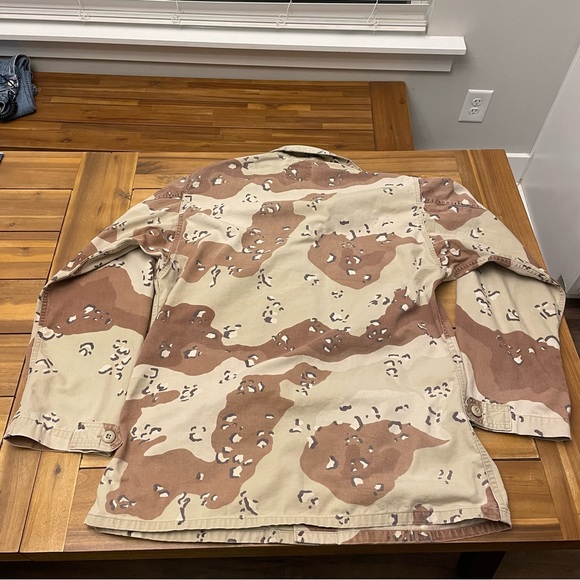 Vintage US Army Desert Storm Chocolate Chip Camo Combat Coat Jacket Medium Long - Picture 5 of 10